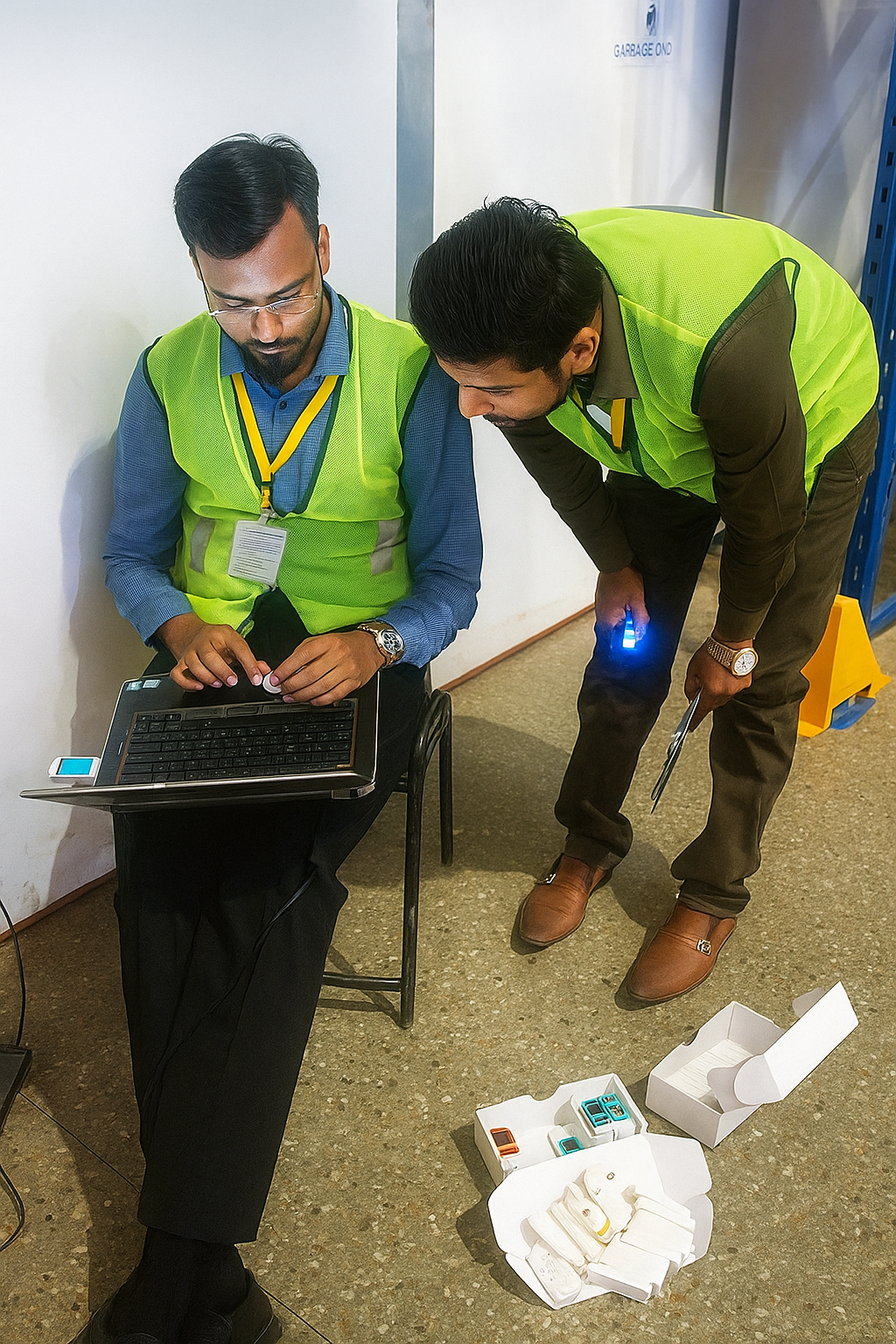 Diagram showing the cold chain: Warehouse, Truck, and Final Destination with thermal data overlaid